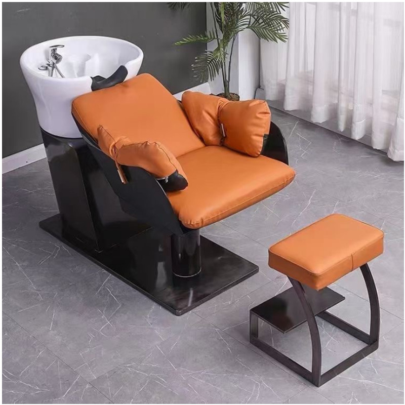 Beauty Metal Hair Salon Furniture Leather Shampoo Bed ZY-2021A