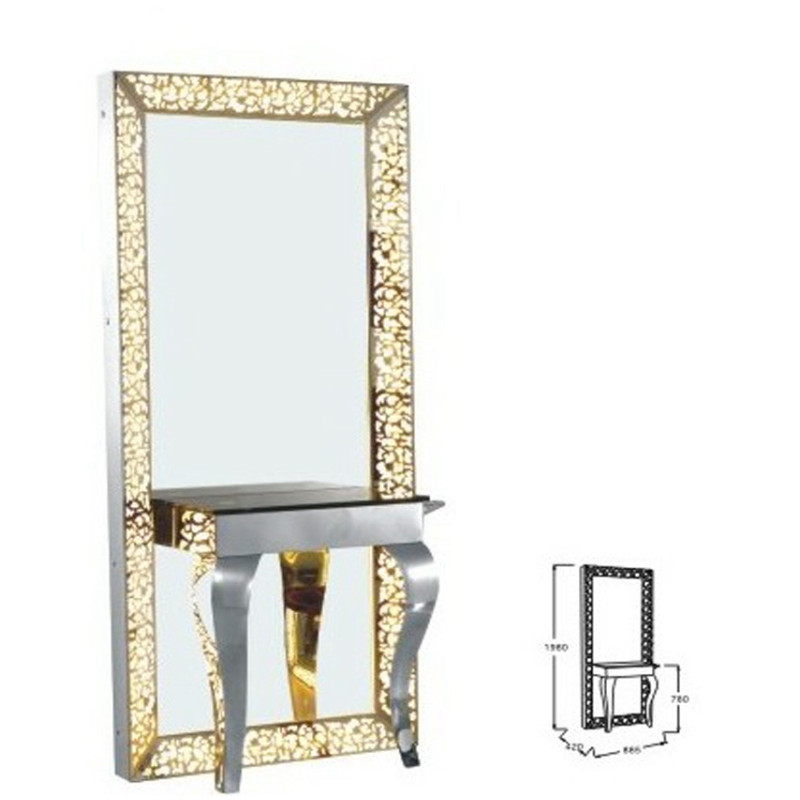 Stainless steel material mirror station mirror with LED light ZY-MS006