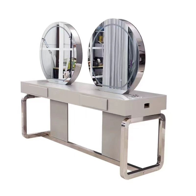 LED light stainless steel hair salon mirror table ZY-MS090