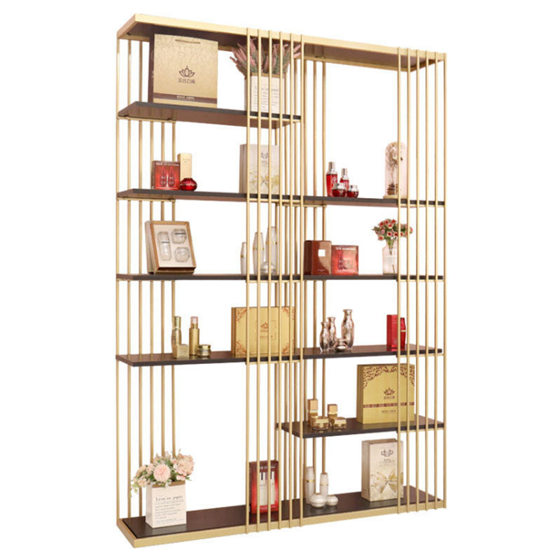 Gold iron art set floor beauty salon display stand ZY-NS005