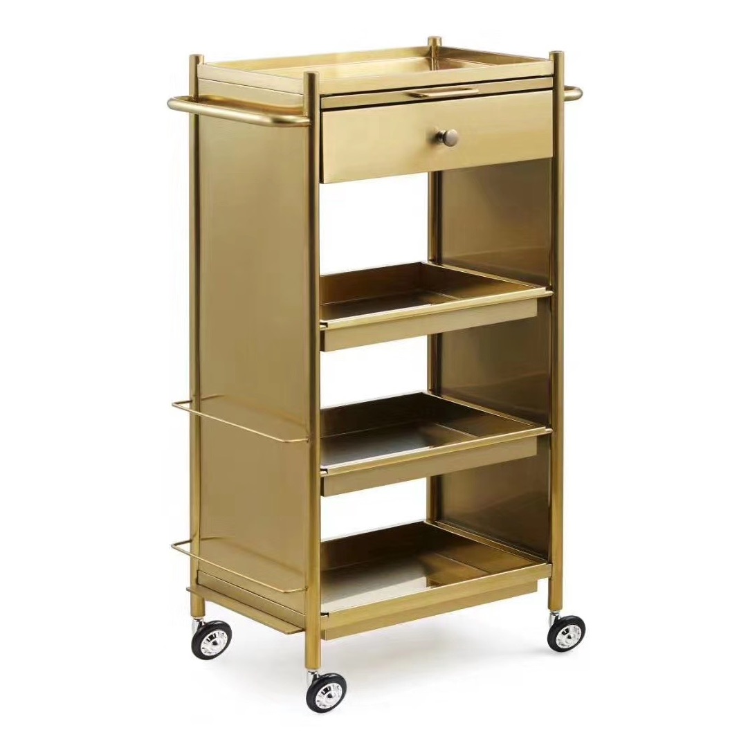 Barbershop tool cabinet heat dye trolley gold ZY-803